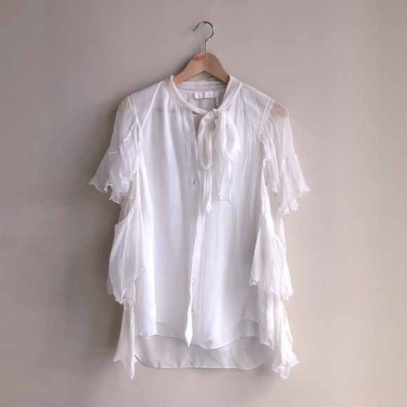 Chloe white silk top xs - Picture 2 of 3